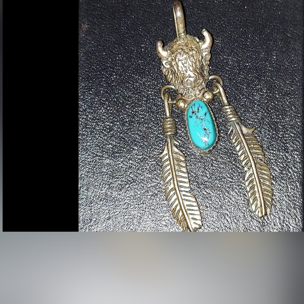Silver and turquoise pendent